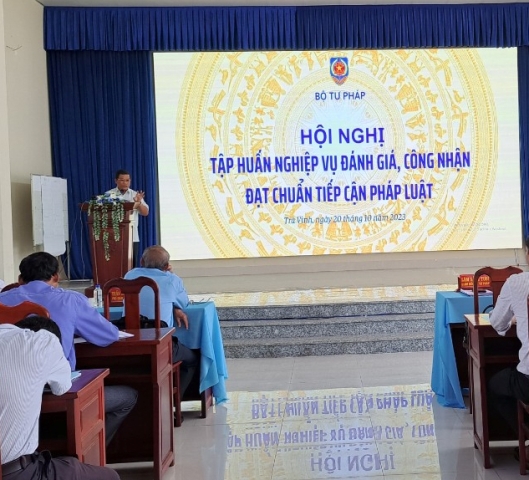 Tập huấn nghiệp vụ đánh giá, công nhận xã, phường, thị trấn đạt chuẩn tiếp cận pháp luật trên địa bàn tỉnh Trà Vinh